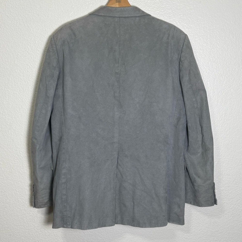 Kuppenheimer Men's Gray Prima Suede 2 Button Single Breasted Blazer Size 42 R - Picture 2 of 7